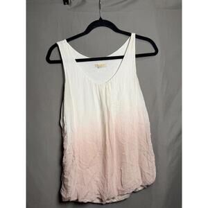GIUSY Tank Top Blouse Two-Tone Ombre Pink Lined Silk Women's S